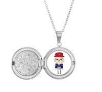 Médaillon drapeau de l'île cubaine UU avec pendentif photo pour cadeau d'anniversaire