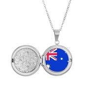 Médaillon drapeau national de l'Australie Océanie Pays de l'Océanie Collier tenant photo Bijoux Cadeau d'anniversaire