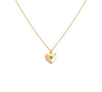 Médaillon en forme de cœur avec pierre de naissance - Chaîne avec pendentif photo - Texture métallique - Bijou de cou pour préserver la mémoire - Longueur réglable, taille unique, Comme décrit, Comme