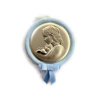 Médaillon pour berceau avec plaque en argent avec boîte à musique Diamètre 11 cm