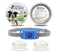 Médaillon Qilova - Collier Antiparasitaire Chien Naturel Protection Naturelle pour Chiens Anti Puce Et Tique (Bleu)