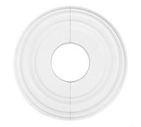 Médaillon rond de 30,5 cm en polyuréthane pour ventilateurs de plafond et luminaires - Rose décorative blanche avec ouverture centrale de 10,2 cm, léger et facile à
