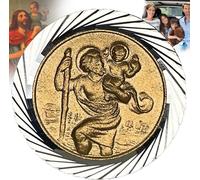 Médaillon Saint Christophe Voiture Adhésif - Porte-Bonheur Aimanté Pour Voyageurs (Garanti À Vie)¿ - Jack Daniels