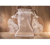 Médaillon Vierge Marie avec Enfant Jésus (2 unités) - Cadeau Baptême et Naissance - Gravure laser en méthacrylate transparent - Décoration religieuse pour chambre d'enfant et chariot - Livré avec sac