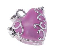 Médaillon vintage en émail en forme de cœur, porte-cendres, rose rouge | 2 pendentifs en alliage émaillé qui s'ouvre et peut contenir des cendres, des cheveux, du parfum ou une lettre