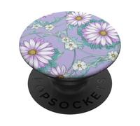 Médaillons Lavande Majolique Floral Géométrique PopSockets PopGrip Adhésif