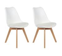 Lot de 2 chaise H. 82.5 cm non empilable non pliable interieur en bois massif blanc