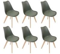 Lot de 6 Chaises Scandinaves Kaki - MEDALINE - ALTOBUY Vert G