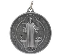 Medalla de San Benito de 2.25 pulgadas | La medalla presenta un diseño detallado que incluye la cruz de San Benito, símbolos y letras que representan oraciones de protección contra el mal., Métal non