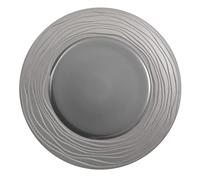 Médard de Noblat - Assiette de présentation - D31.5 cm - Escale Nature - Grès - Lot de 3 - Gris
