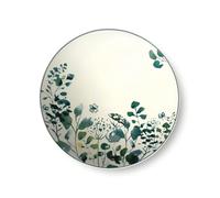 Médard de Noblat - Assiette dessert - D21 cm - Oxalis - Grès - Lot de 6 - Blanc et Vert