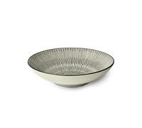 MÉDARD DE NOBLAT - Assiette salade et pâtes - D19 cm - Hypnose - Grès - Lot de 6 - Crème et Noir