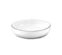 Médard de Noblat - Assiette salade et pâtes - D20 cm - Yaka - Porcelaine - Lot de 6 - Blanc et Noir