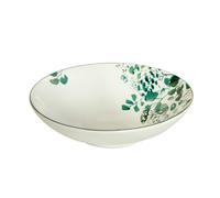 Médard de Noblat - Assiette salade et pâtes - D22 cm - Oxalis - Grès - Lot de 6 - Blanc et Vert
