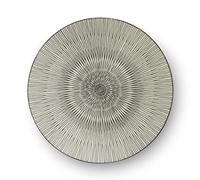 Médard de Noblat Hypnose 6 assiettes plates 27 cm, grès, crème et noir