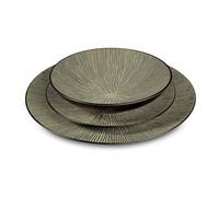 Médard de Noblat Pop service 18 assiettes, grès, gris clair