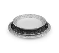 MEDARD DE NOBLAT - Service de vaisselle - Cosmo - Porcelaine - Lot de 18 assiettes - Gris