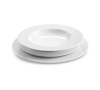 MÉDARD DE NOBLAT - Service vaisselle - Linus - Grès - Lot de 18 assiettes - Blanc