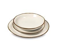 Médard de Noblat - Service vaisselle - Nelly - Grès - Lot de 18 assiettes - Blanc