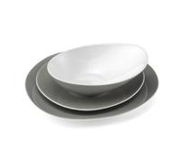MÉDARD DE NOBLAT - Service vaisselle - Sven - Porcelaine - Lot de 18 assiettes - Gris