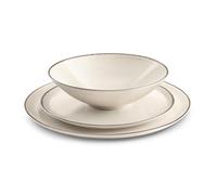 MÉDARD DE NOBLAT - Service vaisselle - Yumi - Grès - Lot de 18 assiettes - Beige