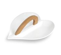 MEDARD DE NOBLAT - Serviteur apéritif - D24 cm - Tapas - Coupelle : Porcelaine. Plateau : Bambou - Vendu à l' unité - Blanc