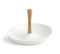 MEDARD DE NOBLAT - Serviteur apéritif - D24 cm - Tapas - Coupelle : Porcelaine. Plateau : Bambou - Vendu à l' unité - Blanc