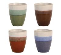 MEDARD DE NOBLAT - Set de 4 gobelets à café - D7.5 cm / 18 uji - Grès couleurs réactives - Lot de 4 - Multicolore