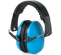 MEDca Cache-oreilles de protection auditive et de réduction du bruit - Légers, réglables et pliables NRR 20 dB de sécurité pour le tir, les travaux de machinerie lourde et la chasse, bleu