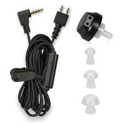 MEDca Cordon de rechange pour appareil auditif de 2,5 mm avec récepteur à 2 broches et ensemble d'écouteurs - Compatible avec câble d'aide auditive de poche pour amplificateurs sonores portés sur le