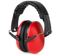 MEDca Hearing Protection and Noise Reduction Earmuffs - Lightweight, Adjustable and Foldable NRR 20dB Safety Ear Protection for Shooting, Heavy Machinery Work and Hunting Fits Adults and Kids, Red