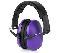 MEDca Protection auditive et cache-oreilles antibruit - Protection auditive de sécurité NRR 20 dB légère, réglable et pliable pour la prise de vue, violet