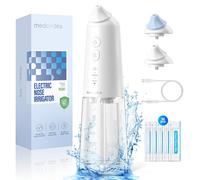 Medcodes Système d'irrigation nasale, bouteille de rinçage pulsatoire sans fil, machine de rinçage nasal pour le soulagement des sinus et les soins nasaux, nettoyeur de nez électrique Neti Pot (Blanc)