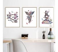 Médecin cadeau dispositif médical aquarelle peinture sur Toile tableau affiche caducée stéthoscope microscope affiche clinique Murale Art Decoration 40 × 60 cm × 3 sans cadre