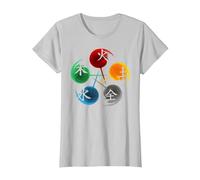 Médecine Traditionnelle Chinoise 5 éléments, Cadeau Qi T-Shirt, Femme, Argent, XL