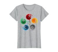 Médecine Traditionnelle Chinoise 5 éléments, Cadeau Qi T-Shirt, Femme, Gris Chiné, L
