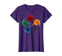 Médecine Traditionnelle Chinoise 5 éléments, Cadeau Qi T-Shirt, Femme, Violet, L