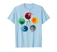 Médecine Traditionnelle Chinoise 5 éléments, Cadeau Qi T-Shirt, Homme, Bleu Céleste, XL