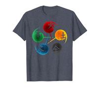 Médecine Traditionnelle Chinoise 5 éléments, Cadeau Qi T-Shirt, Homme, Bleu Chiné, L