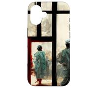 Médecins Volontaires Hôpital Moderne Frontières Art Humanitaire Coque pour iPhone 16