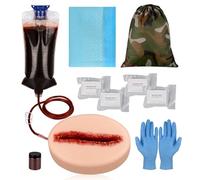 MedEduQuest Laceration Wound Packing Trainer Kit, Stop The Bleed Training Kit, Kit de contrôle des saignements pour cours médicaux - Sac de transport