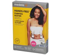 Medela Bustier de pompage mains libres, soutien-gorge de pompage facile avec élasticité adaptative, blanc, XL