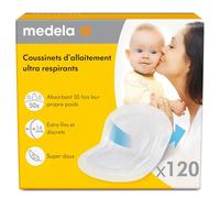 Medela Coussinets d'allaitement ultrarespirants Medela, hautement absorbants, design discret pour un port confortable, lot de 120