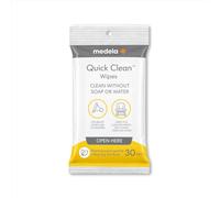 Medela Quick Clean Breast Pump and Accessory Wipes, Resealable Pack, Convenient Hygienic On The Go Cleaning for Tables, Countertops Chairs and More, 30 Count