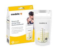 Medela - Sachet de conservation pour lait maternel Medela - double glissière de sécurité, bords renforcées, sans BPA, 180ml, Lot de 25