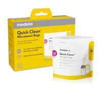 Medela Sachets Quick Clean pour micro-ondes | Sachets pour stérilisation au micro-ondes de biberons, tire-lait et accessoires | Élimine 99,9% des microbes et bactéries les plus courants, 5 unités