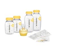 Medela Set Store & Feed - Biberons de conservation du lait maternel, tétine Calma, sachets de conservation du lait maternel - Sans BPA