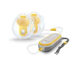 Medela tire-lait électrique double Freestyle Hands-Free avec collecteurs de recueil portables, 3 parties à nettoyer, rechargeable, collecteurs adaptables au soutien-gorge d'allaitement