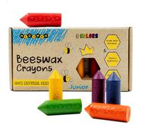 Medenka Crayons à la cire d'abeille Junior - 6 couleurs - Crayons pour tout-petits - Non toxiques pour les années 1-3 ans - Fabriqué en cire d'abeille européenne
