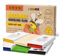 Medenka Pâte à modeler en cire d'abeille | 100 % naturelle, non toxique et réutilisable | 6 couleurs vives | Argile artistique douce et écologique pour enfants et tout-petits | Ne sèche jamais et sans